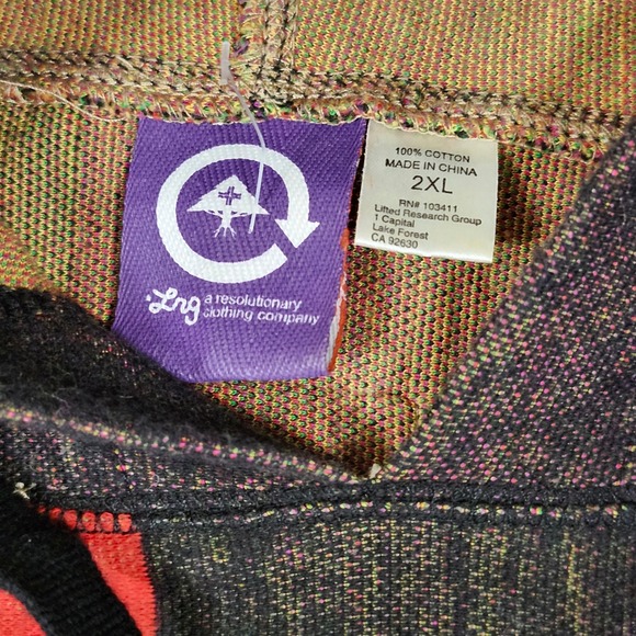 Lrg Lifted‎ Research Group 2XL Hoodie Colorblock Pullover Rainbow Purple - Picture 4 of 15